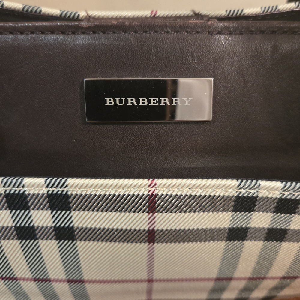 Burberry Checkered Handbag - Brown and Cream - Picture 2 of 9